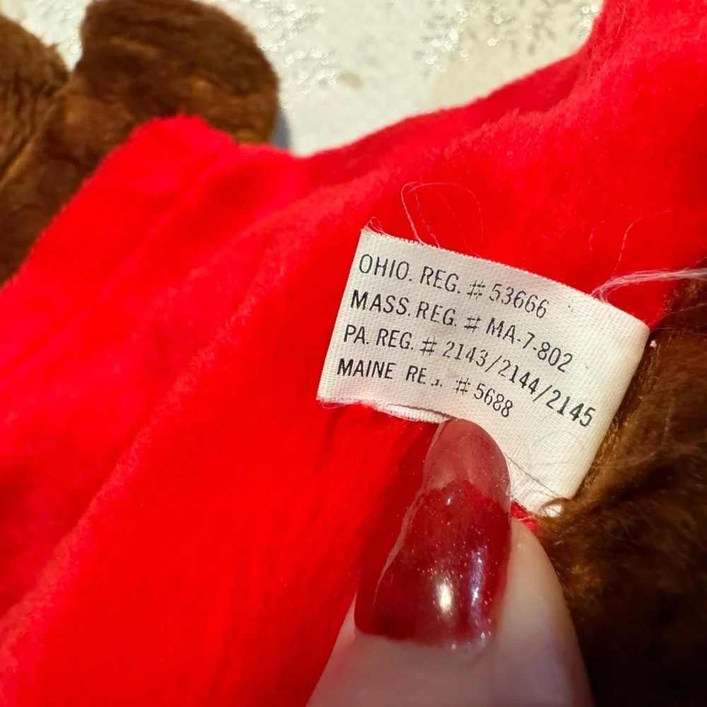 Vintage Christmas Teddy Bear Stocking Santa Hat 90s Cute Grannycore Decor 80’s